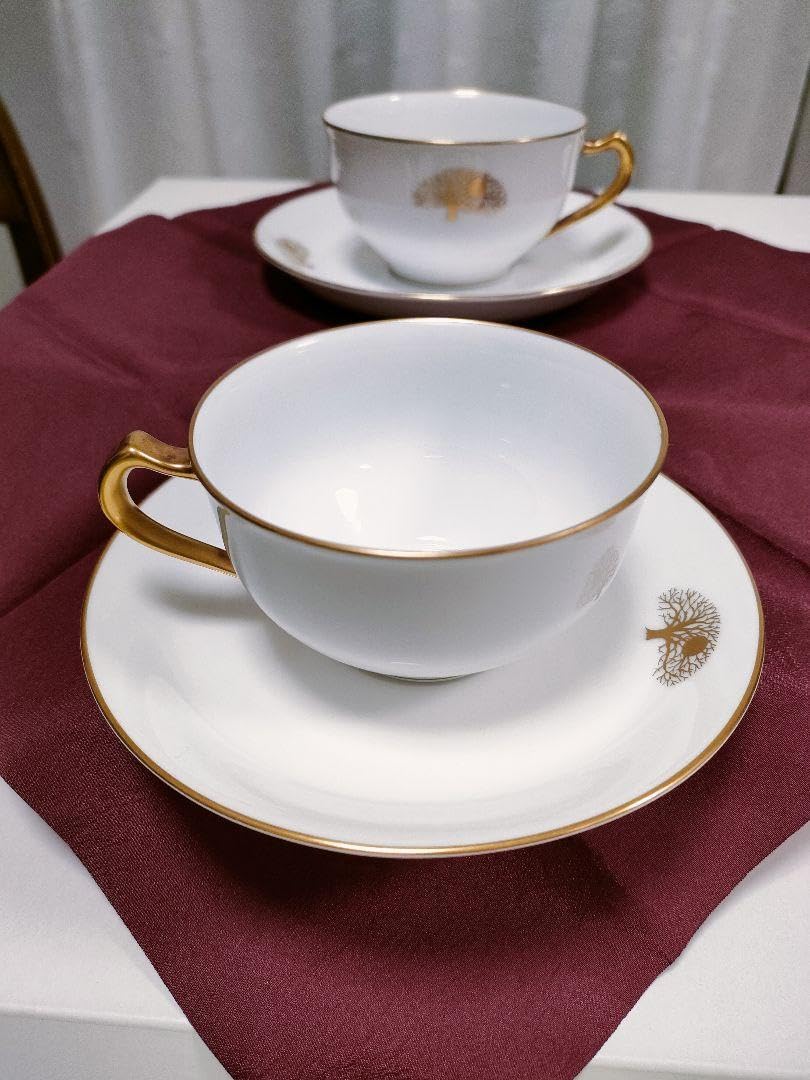 大倉陶園 ゴールドライン金彩樹木柄 4点